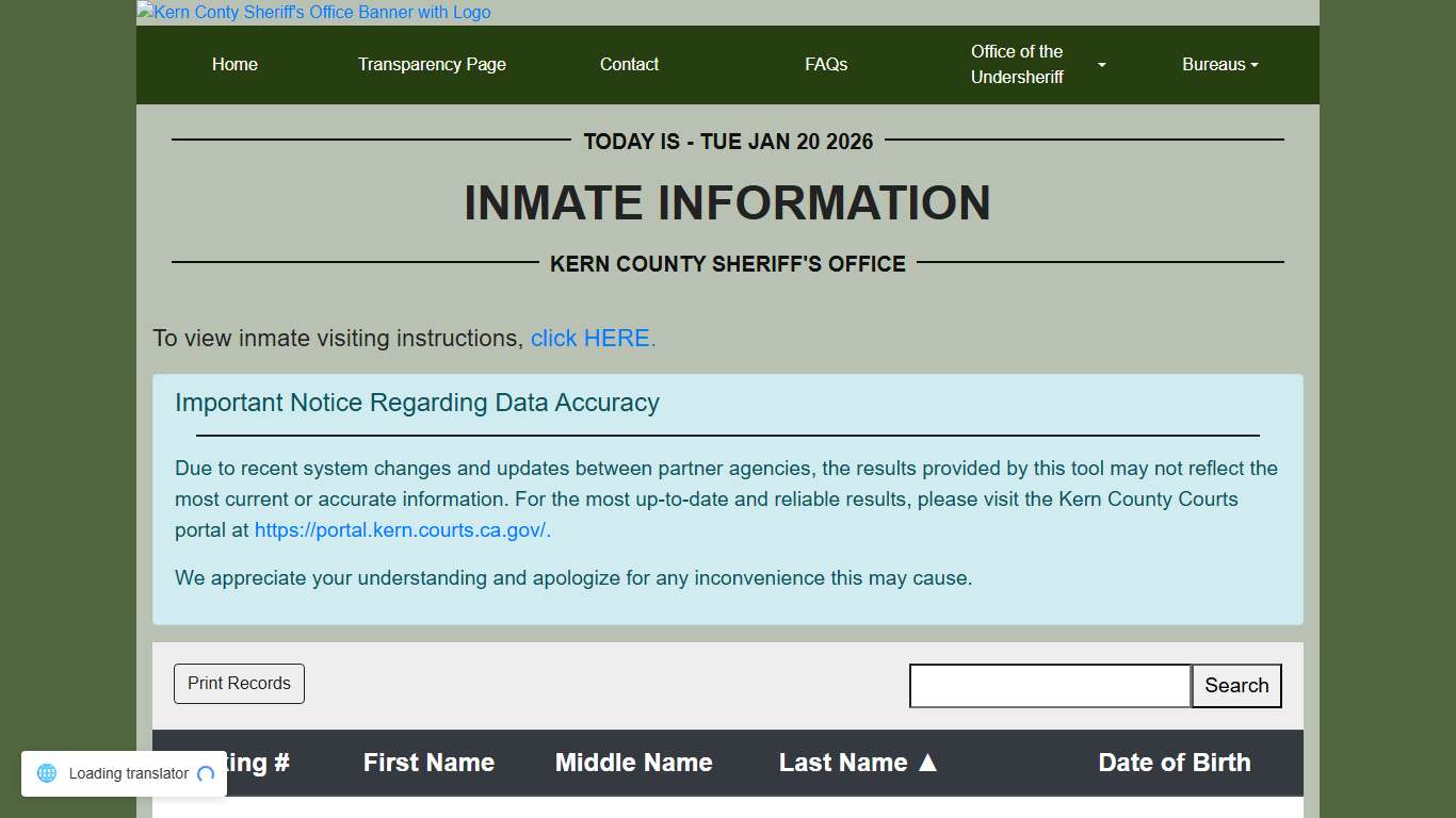 Inmate Information | KCSO